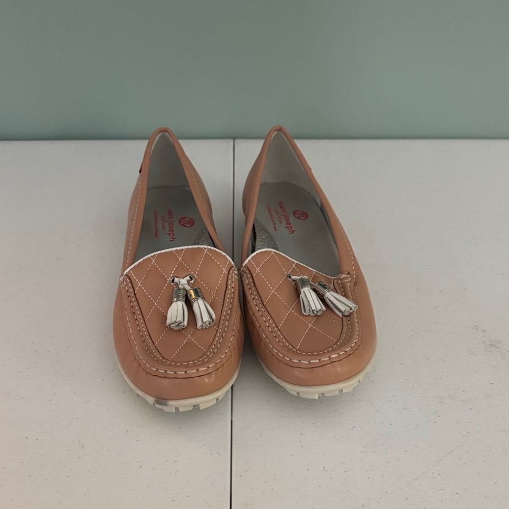 Marc Joseph Camel Quilted Loafers with Tassels - Golf Shoes